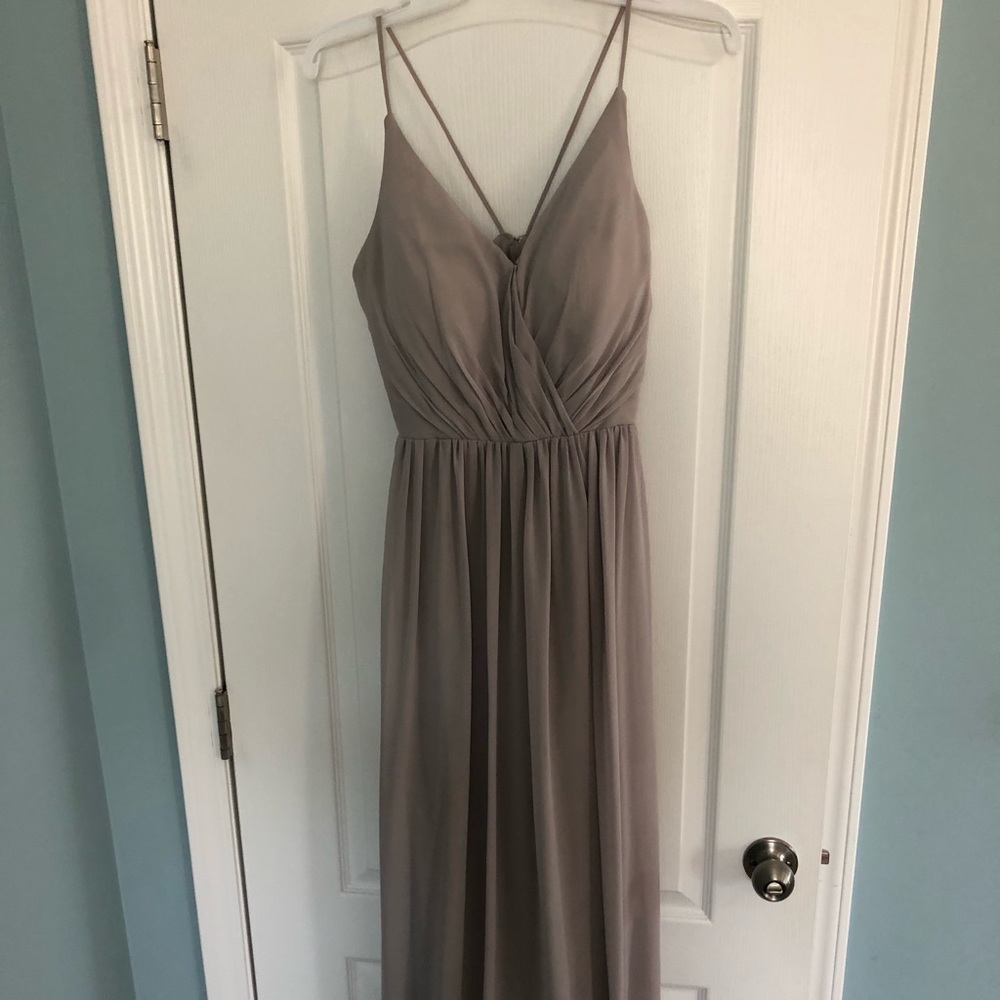 Bill Levkoff full length bridesmaids dress